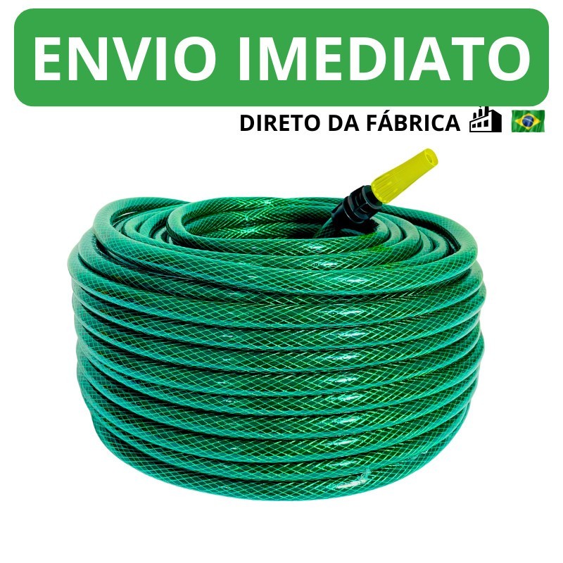 Mangueira De Jardim Trançada Verde Jatobraz Reforçada Trançada Completa Limpeza