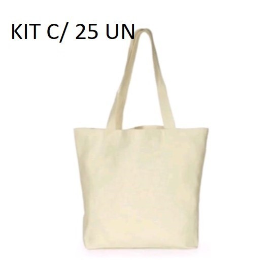 KIT 25 ecobag 32x38 cm GRANDE  lisa em algodão cru Ecológica em Oferta na Shopee