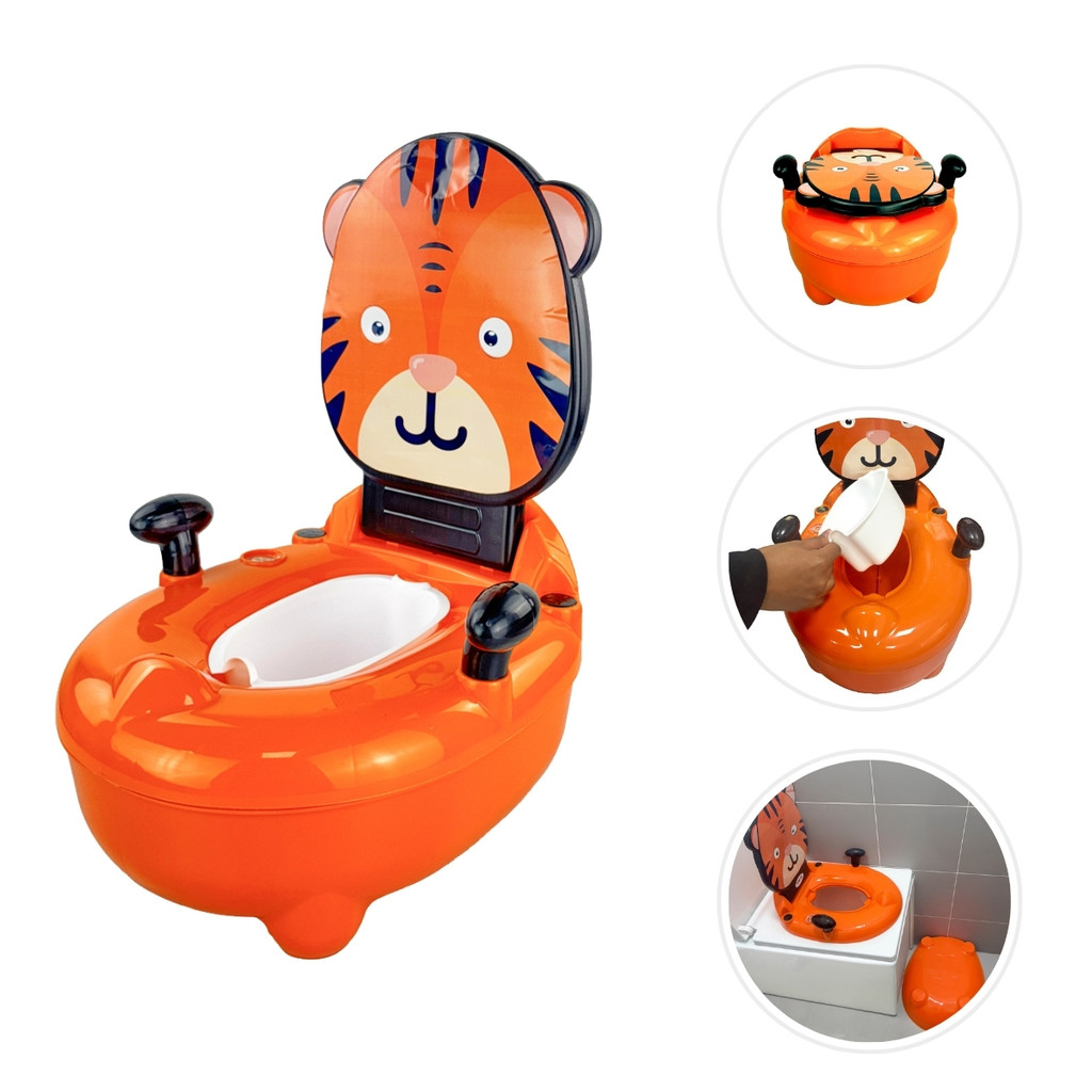 Troninho Penico Infantil Musical Desfralde Tigre Replay Kids em Oferta na Shopee