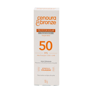 Protetor Solar Facial Cenoura e Bronze FPS 50 50g em Oferta na Shopee