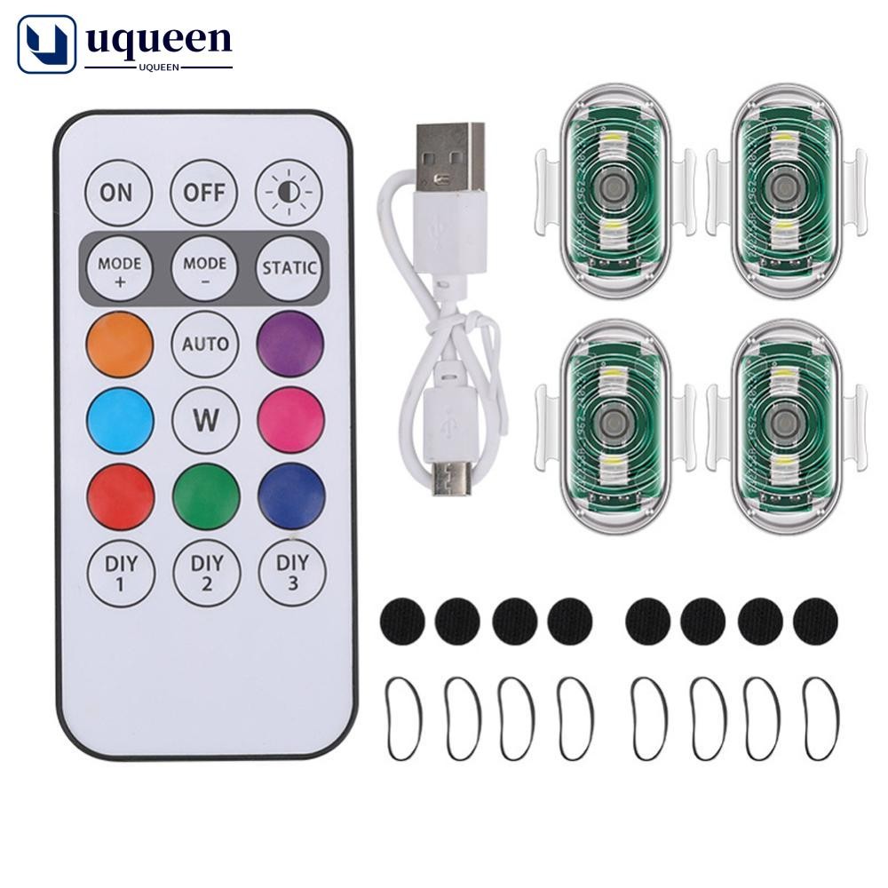 UQUEEN Motocicleta LED Luz Estroboscópica Flash Controle Remoto Sem Fio Anti-Colisão Lâmpada De Advertência À Prova Dwat