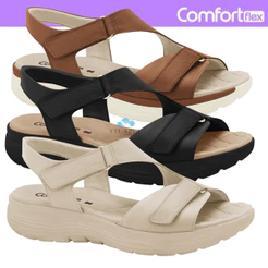 Sandália Feminina Comfortflex Anatômica Velcro Conforto Dia a Dia Casual