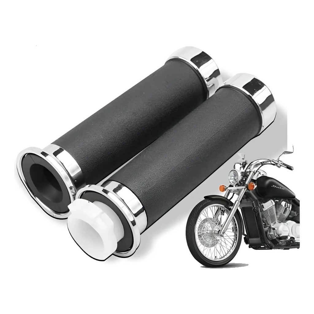 1 Par Manopla Punho 25mm/ Polegada Universal Moto Shadow 600 750 C/ Roldana