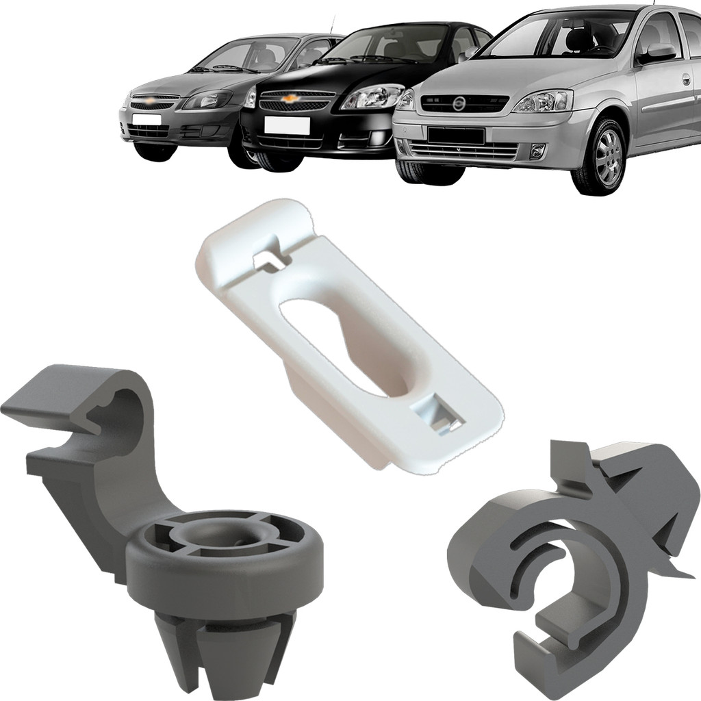 Kit Grampo Presilha 3 Peças Vareta Capô Celta Classic Corsa Prisma Tigra em Oferta na Shopee