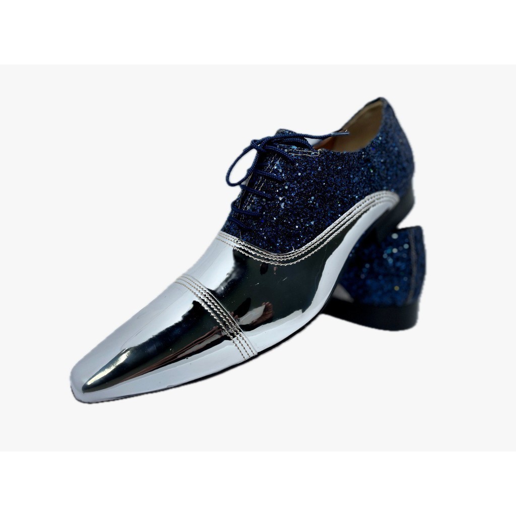 Sapato Masculino Italiano Em Couro Social Azul Ref: D835