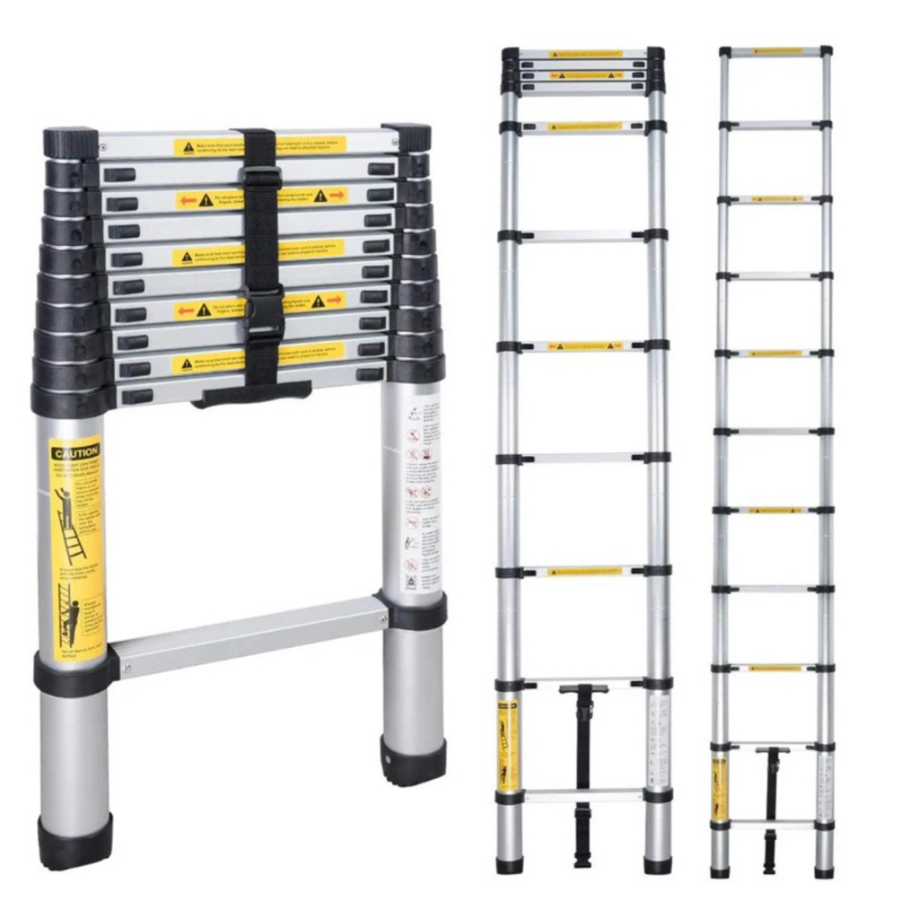 Escada Telescópica De Alumínio Reta 5 Metros 13 Degraus