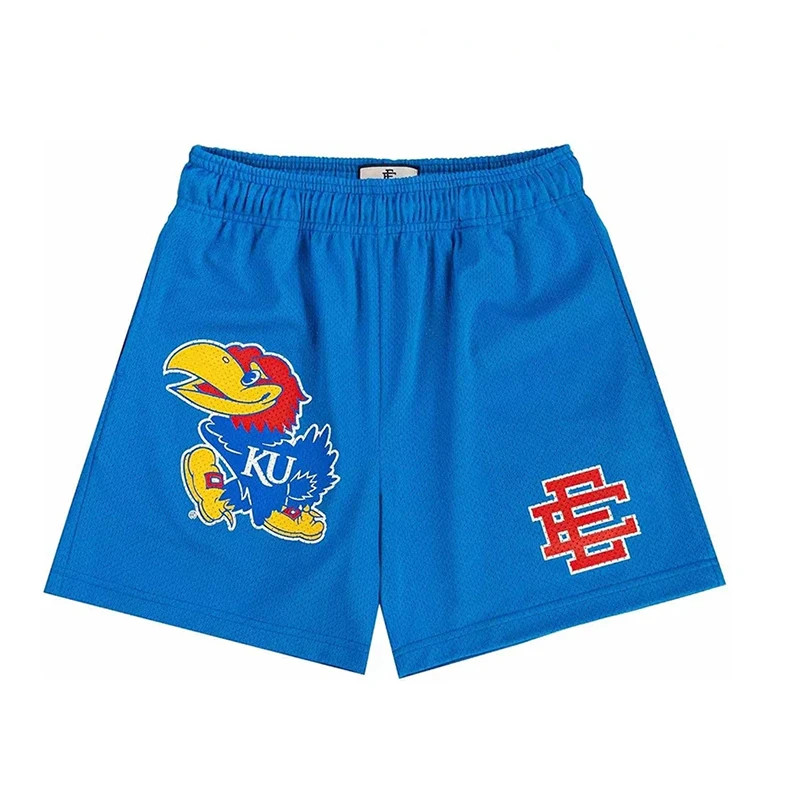 2025 Novo Verão Eric Emanuel EE Malha Básica Curto Clássico Floral Impresso Ginásio Shorts Masculino Basquete Esportes C