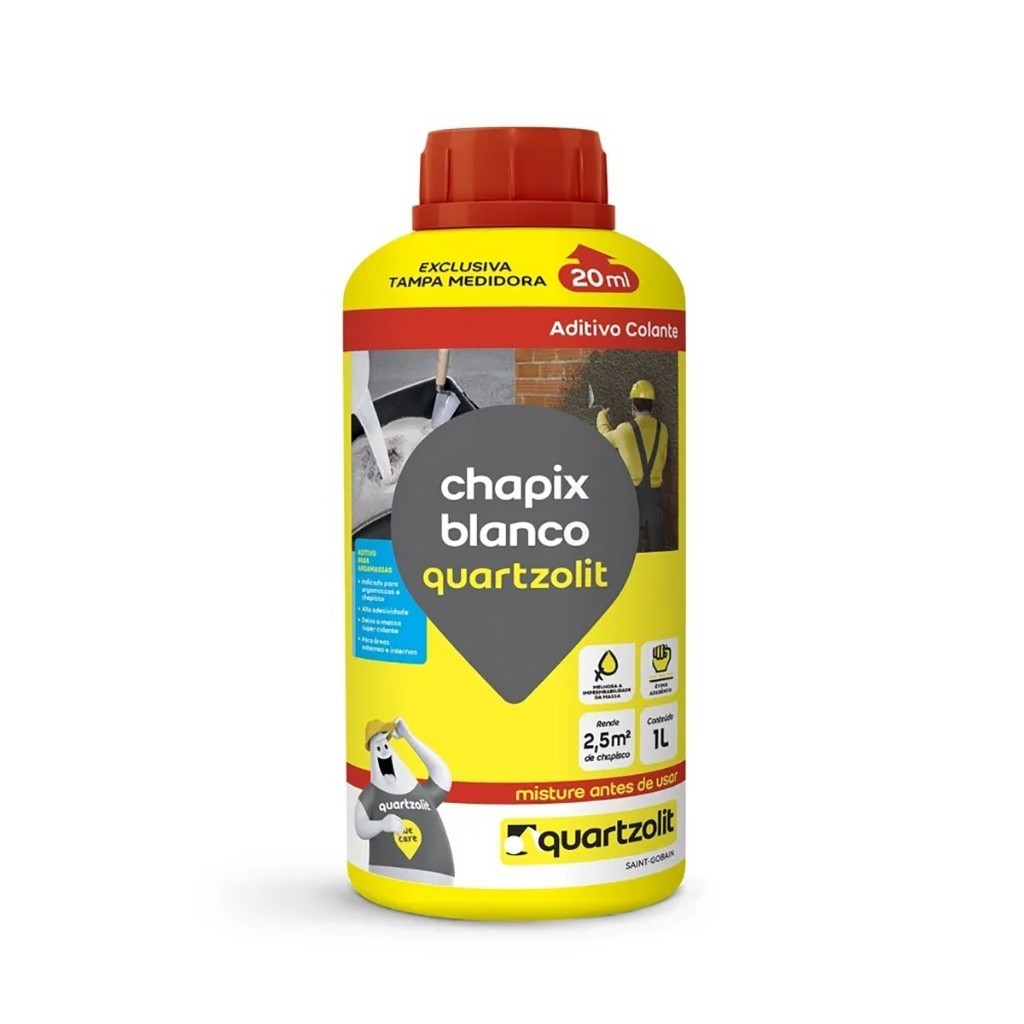 Chapix Blanco 1l Quartzolit Aditivo Colante P/ Chapisco em Oferta na Shopee