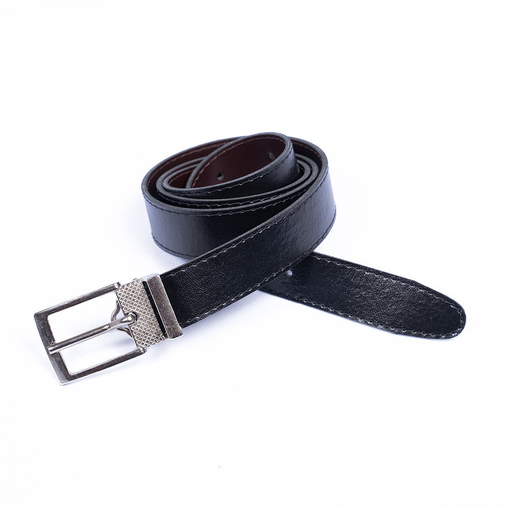 Cinto Juvenil Masculino em Couro Sintético Casual Social Correia Slim Longa Resistente Fivela Metal