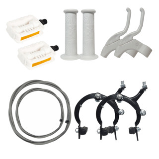 Kit freio Ferradura Pedal Manete Manopla Conduíte Branco 16 em Oferta na Shopee