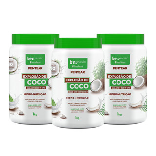 Creme de Pentear para Cachos Explosão de Coco 1Kg – Beleza Natural (3 itens) em Oferta na Shopee