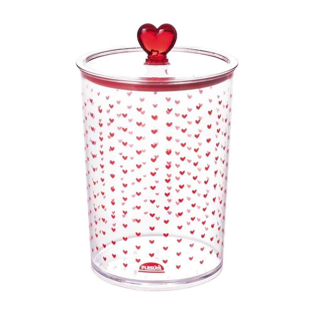 Porta Mantimentos Hermético Coração1 L Plasútil em Oferta na Shopee