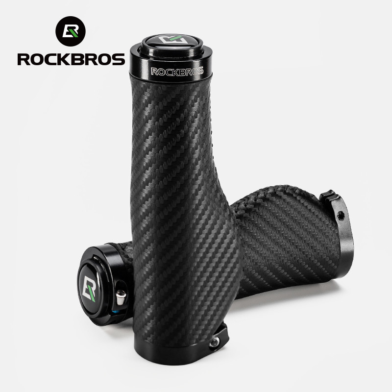 Bicicleta ROCKBROS Grip Universal PU Couro À Prova De Choque Soft Confortável Guidão De Padrão De Carbono Anti-Derrapante Acessórios em Oferta na Shopee