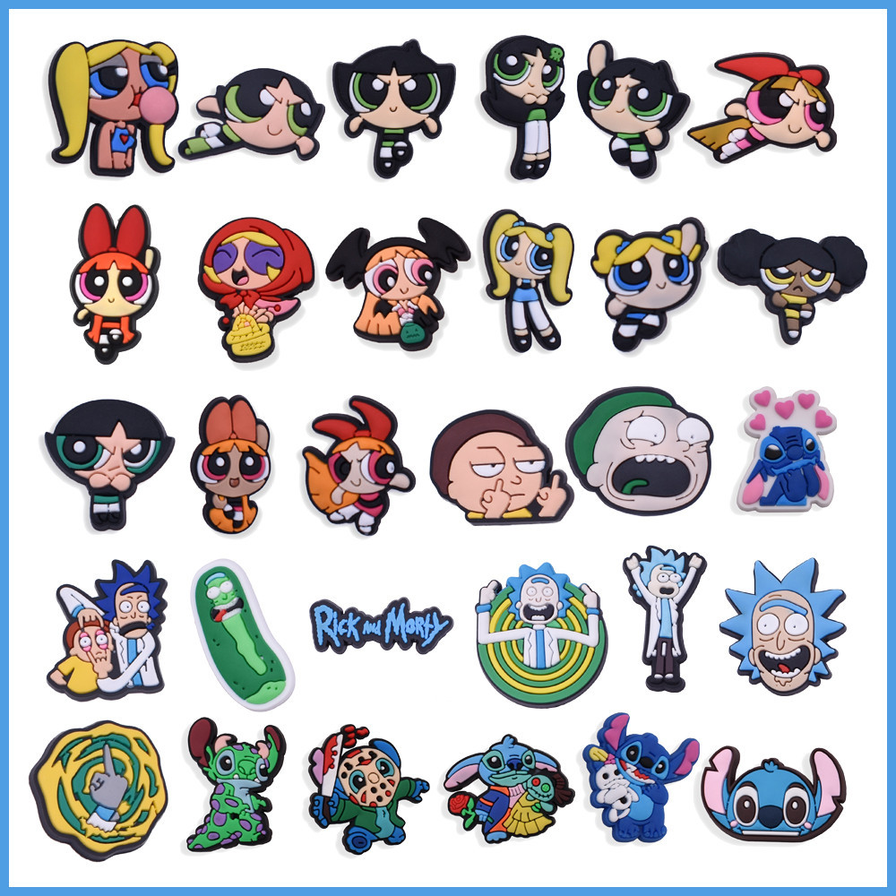 Sapato Encantos Decorações Ponto Abominação Meninas Superpoderosas Animação DIY Pinos Sapatos Charme Botão