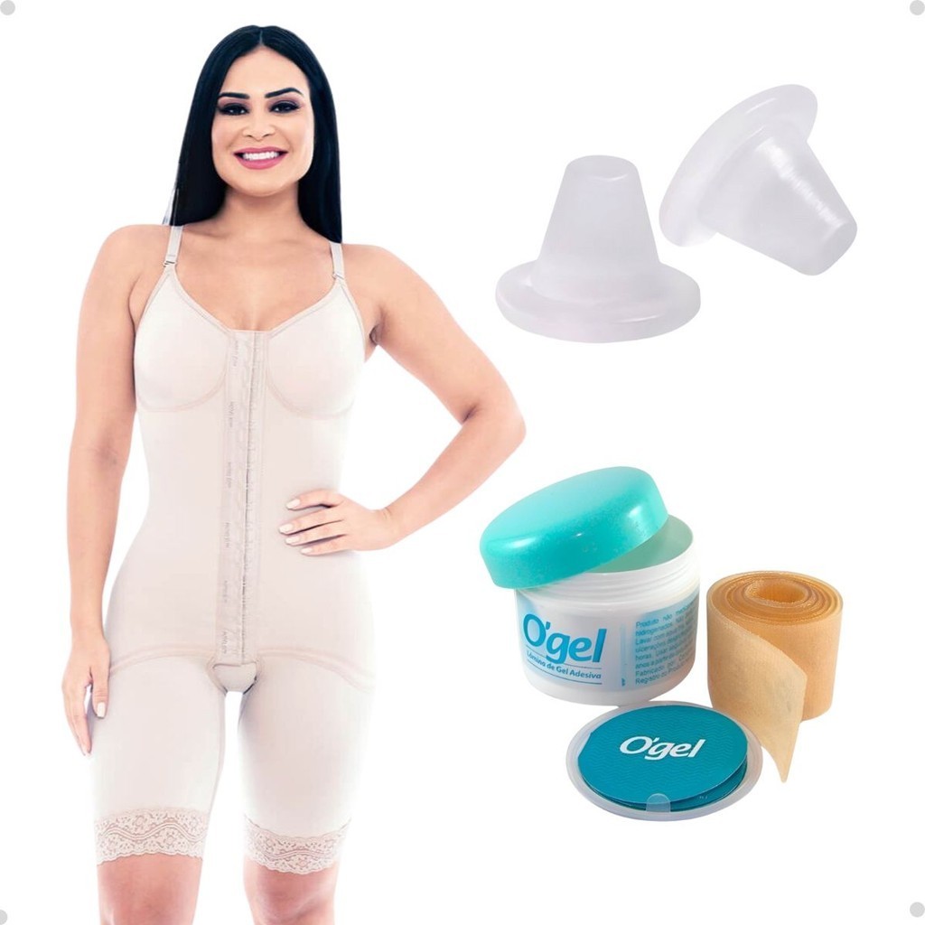 Kit Completo Pós Operatório Cinta Modeladora + Órtese Modelador Umbigo + Fita Cicatrizante 30x3