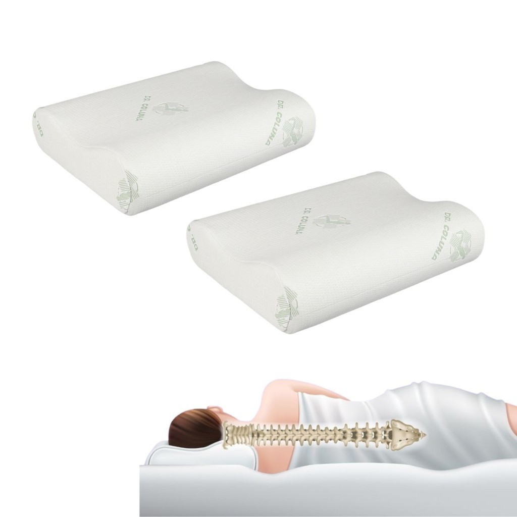 Kit 2 Travesseiros Bambu Nasa Cervical Ortopédico Dr. Coluna - Home & Living