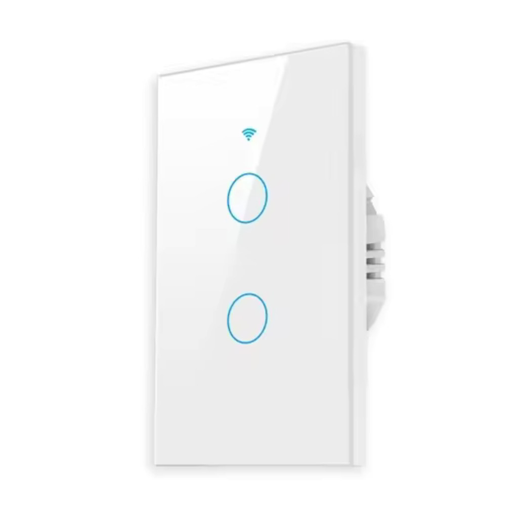 Smart Interruptor Inteligente Wi-Fi 2 Canais/Teclas Touch Branco para Automação