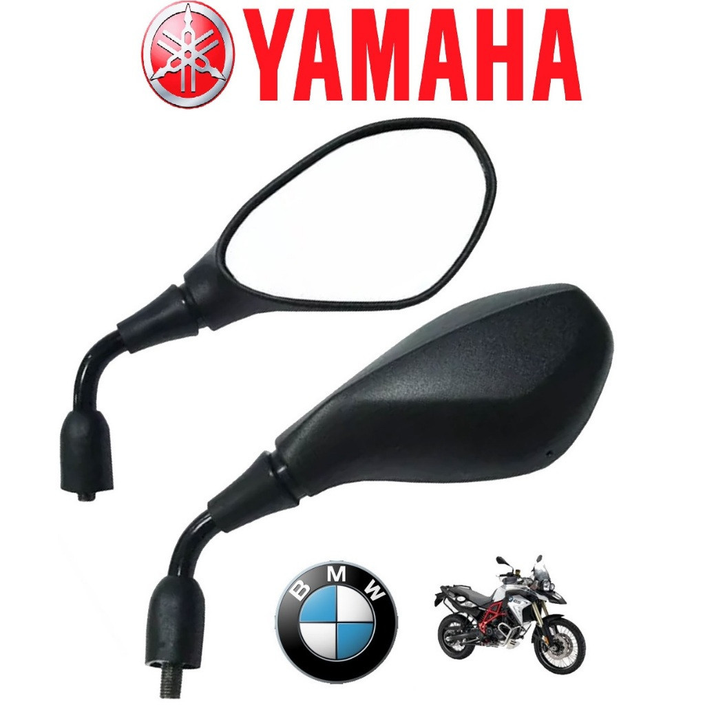 Retrovisor Moto Bmw Gs F800 Fixo Haste Curta Para Yamaha Fazer Ybr Lander Factor Xtz Par