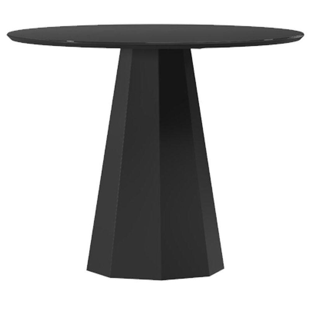 Mesa De Jantar 120x120 Cm Isis Com Vidro Preto - New Ceval - Home & Living