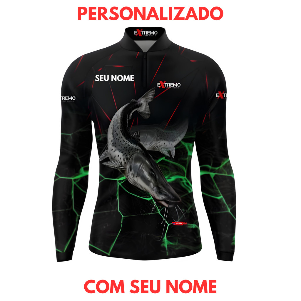Camisa De Pesca Com Protecao UV50 Personalizavel Com Seu Nome em Oferta na Shopee