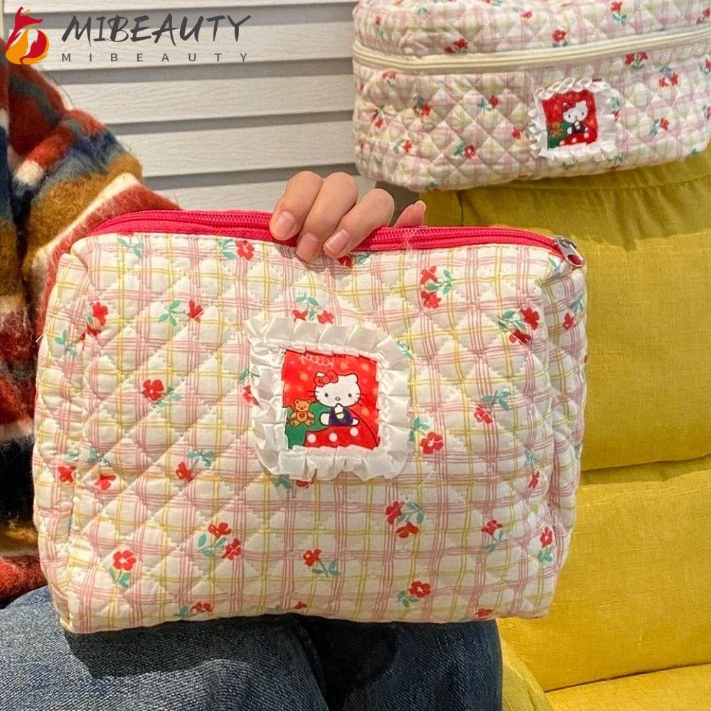 MIBEAUTY Hello Kitty Saco De Maquiagem , De Grande Capacidade , Porta Cosméticos Zipper Cartoon De Viagem Portátil Mulher Organizadora De Sanitários