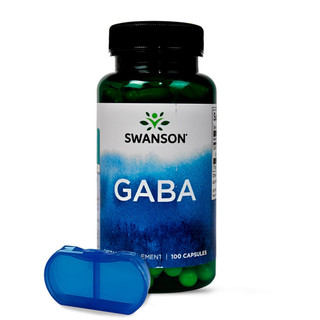 Gaba 500mg Swanson 100 Caps + Porta Cápsulas em Oferta na Shopee