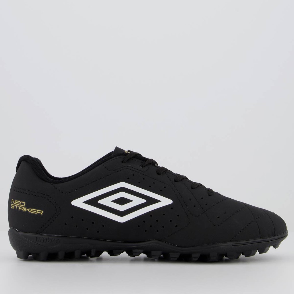 Chuteira Umbro Neo Striker Society Preta e Dourada - Sports & Outdoors