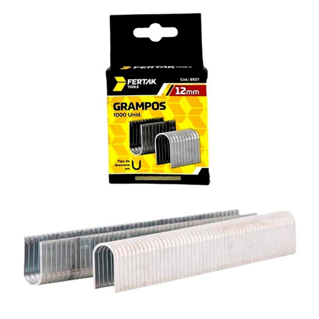 Grampo p/ Grampeador Tipo U - 1,2x12x6,3mm c/ 1000pçs Fertak - Home & Living