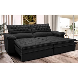 Sofá Retrátil e Reclinável 2,92m Molas Ensacadas Cama inBox Alemanha com Espuma Viscoelástico Velusoft Preto em Oferta na Shopee