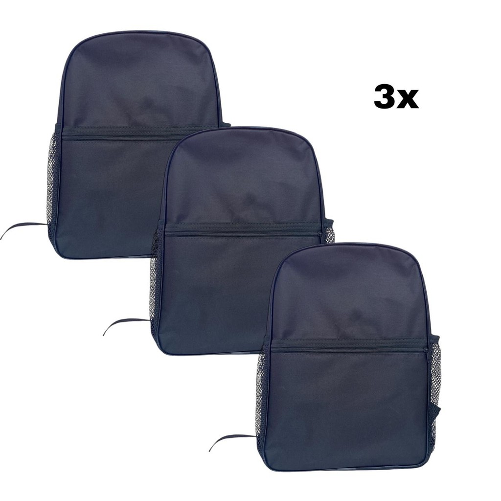 KIT COM 3 MOCHILAS PRETA NAILON escolar, faculdade, notebook para o dia a dia