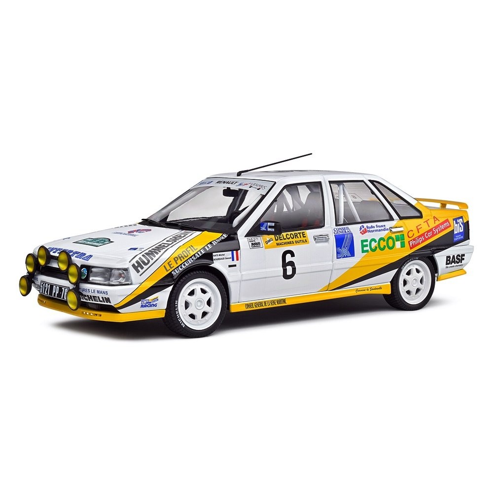 Miniatura Carro Renault 21 Turbo - Rallye Charlemagne (1991) #6 M.Rats / M.Menard - 1:18 - Solido