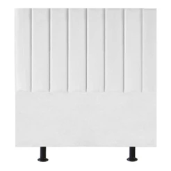 Cabeceira Estofada Cama Box Casal 140 Cm Maisa Suede branco