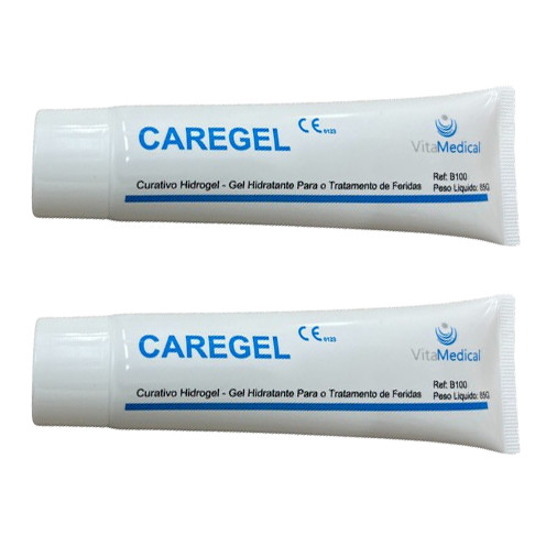 Kit 2x Curativos Hidrogel Pomada Cicatrizante 85g Caregel
