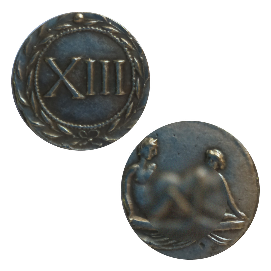 Moeda Romana Érotica Espintriae XIII - Cópia
