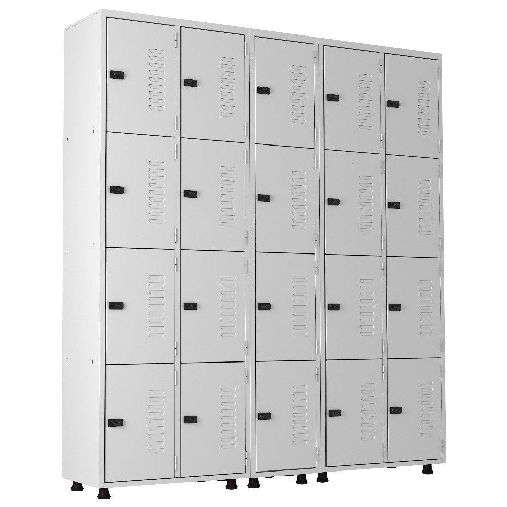 Armário Roupeiro Aço 20 Portas Guarda Volume Trinco em Oferta na Shopee