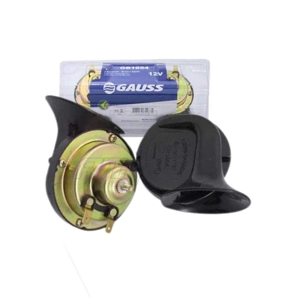 Buzina Caracol Par Universal 12v Com Suporte Gauss GB1054 - Spare Parts and Accessories for Vehicles