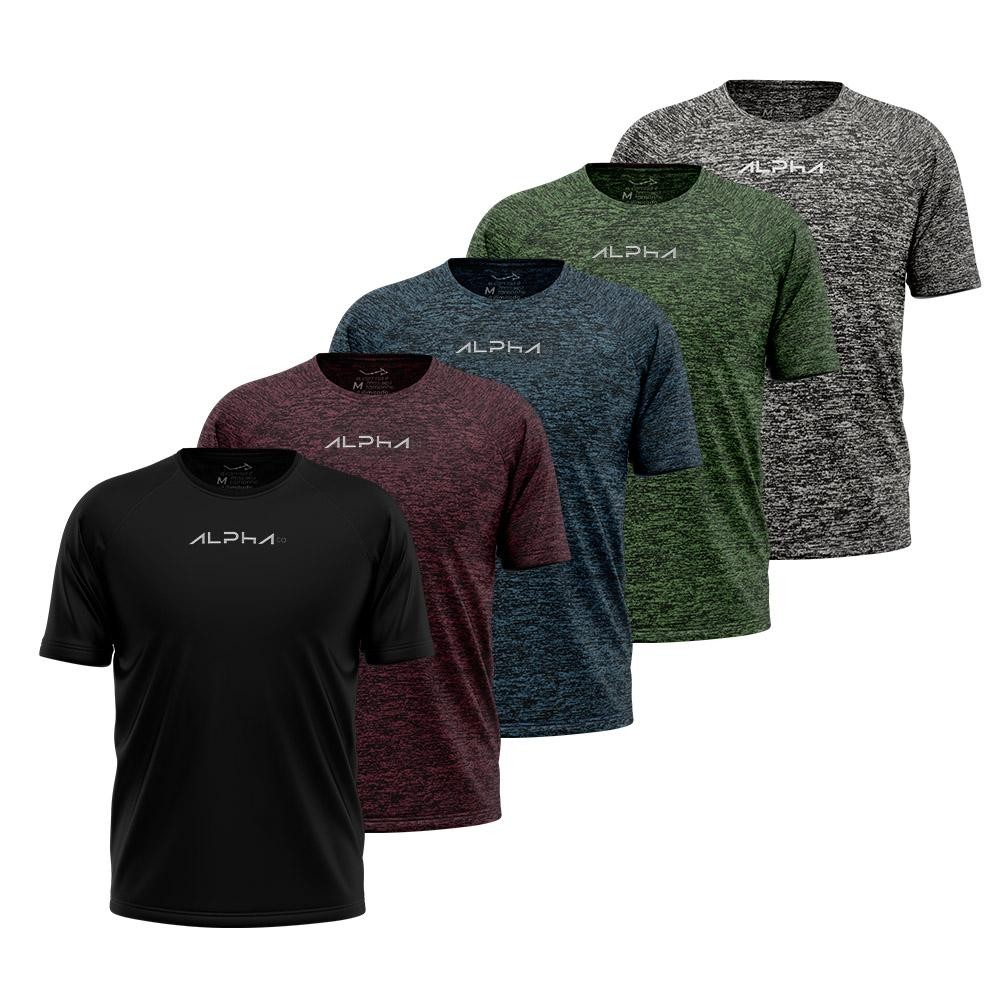 Kit 5 Camisetas New Fluid Dry Alpha Co Masculina
