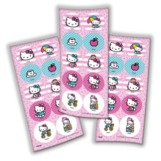 30 ~150 ADESIVO HELLO KITTY ROSA REDONDO FESTCOLOR em Oferta na Shopee