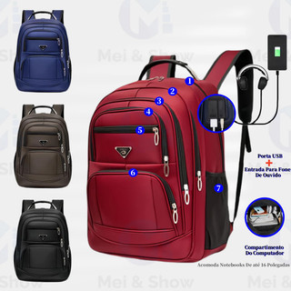 Mochila Masculina De Grande Capacidade Para Computador Mochila Casual Mochila Para Estuda…