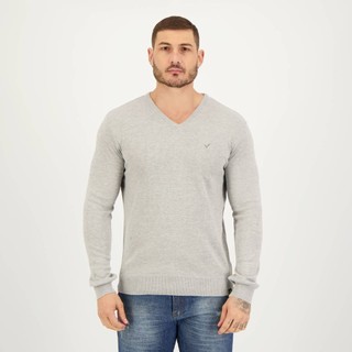 Suéter Veztro Mescla Cinza Claro em Oferta na Shopee
