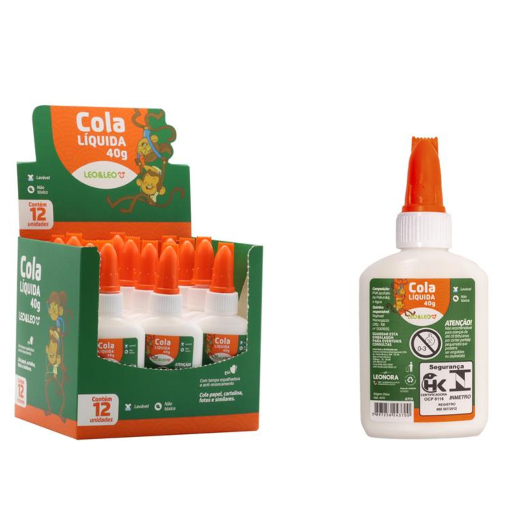 Caixa Com 12 Colas Líquida Branca 40g - Leo&leo em Oferta na Shopee