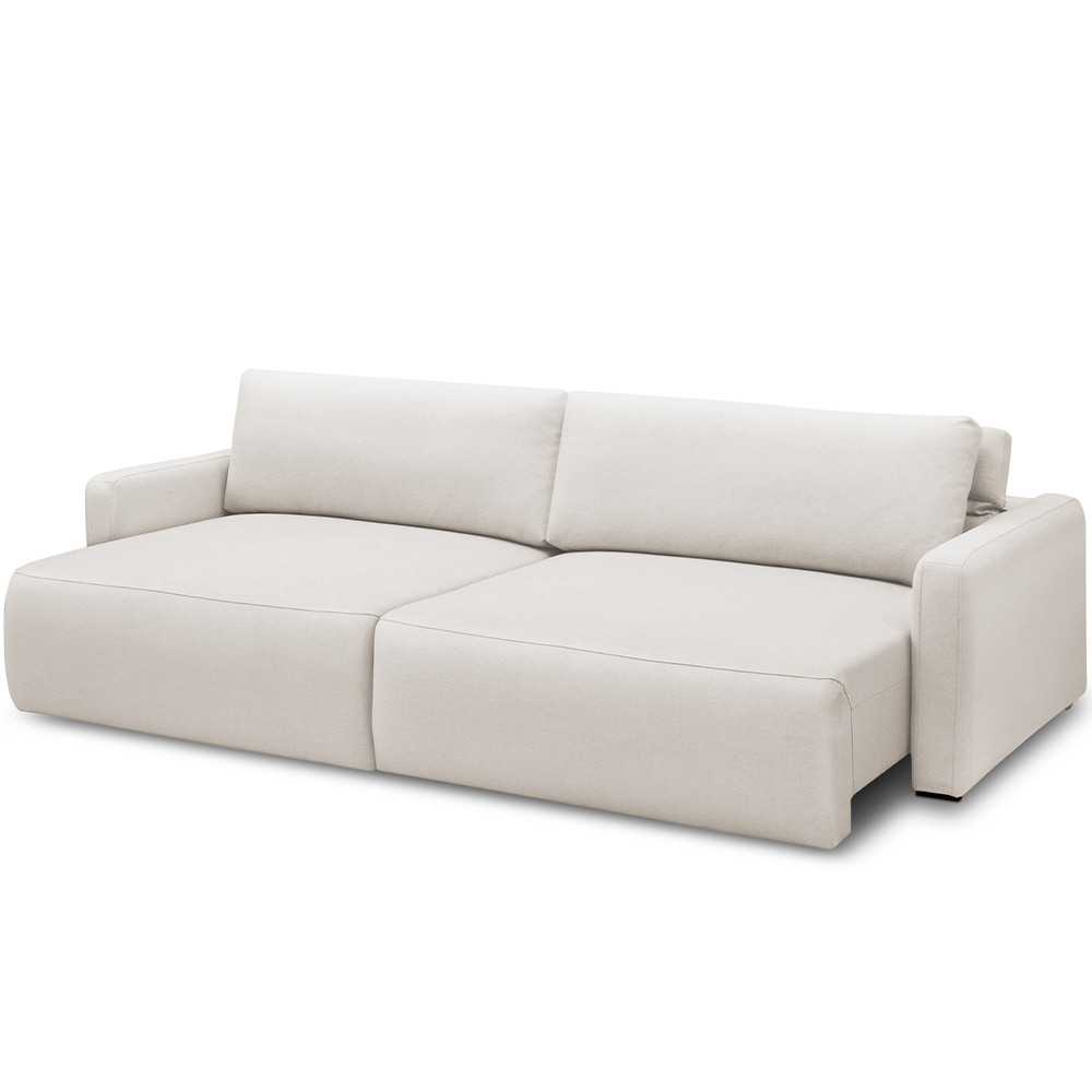 Sofá Retrátil Reclinável Para Sala de Estar Living 210cm Sevilha F04 Bouclê Off White - Lyam Decor