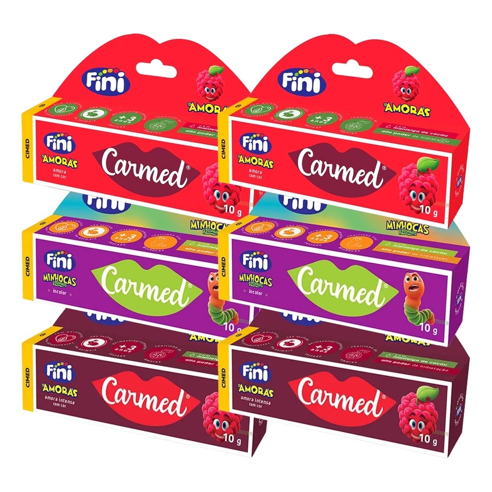 Kit 6 und Carmed Fini - Amora, Intensa, e Minhoca 10g em Oferta na Shopee