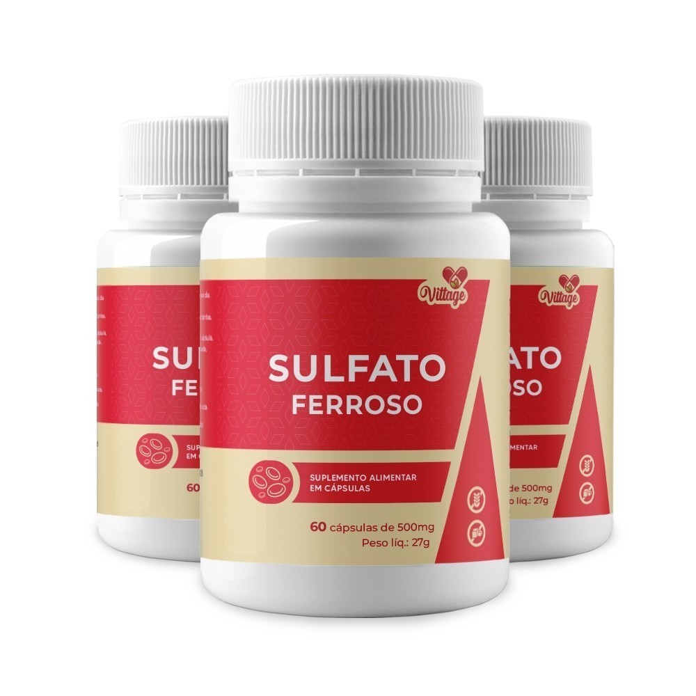 3X Sulfato Ferroso C/60 Capsulas Envio Imediato em Oferta na Shopee