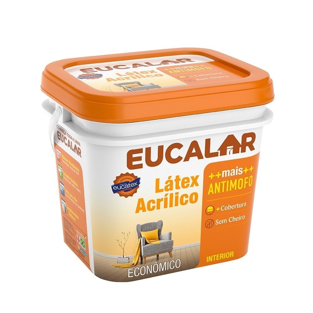 Tinta Acrilica Eucalar 3,6 Litros Branco Fosco em Oferta na Shopee