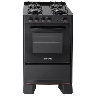 Fogão 4 Bocas Suggar Cook Glass Mesa de Vidro Preto Bivolt - Fgvcg410pt em Oferta na Shopee