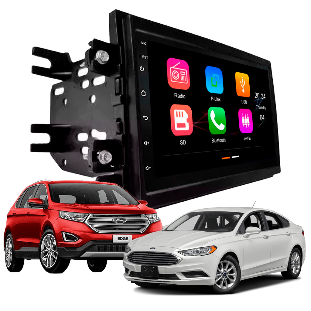 Central Multimídia 7 Polegadas MP5/BT Carplay Android + Moldura Preta Fusion Edge Mustang - Expex em Oferta na Shopee