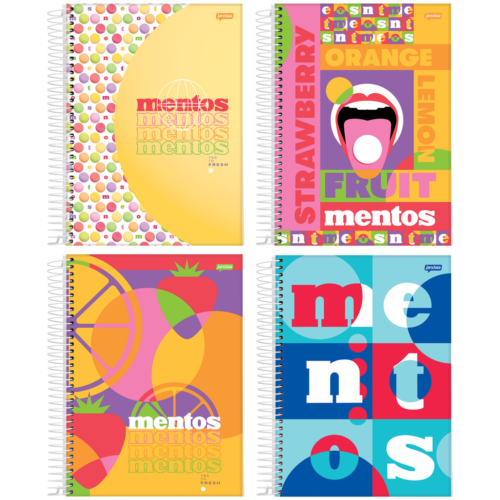 Caderno Universitário 1 Matéria 80FL Mentos - 4 Unidades Sortidas em Oferta na Shopee