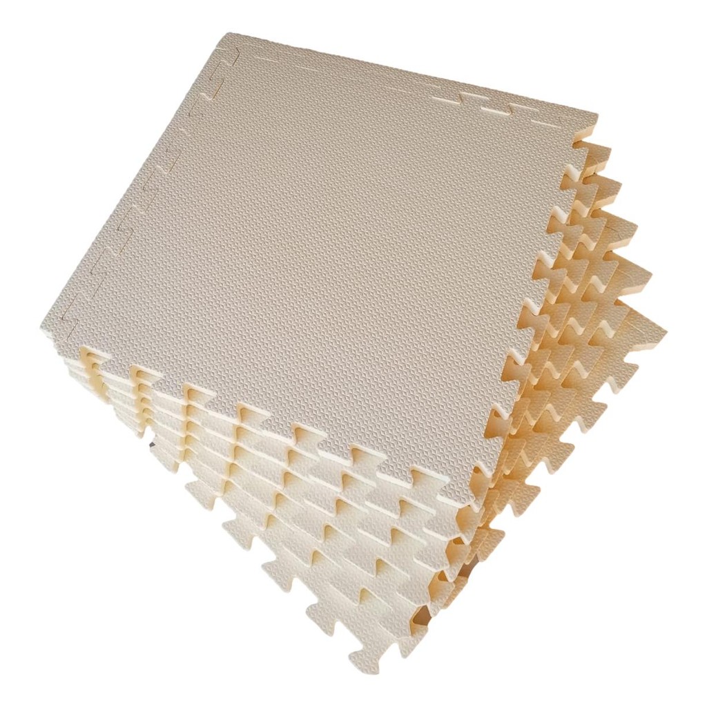 Creme bege Kit 6 Tatames 20mm 50x50x2cm