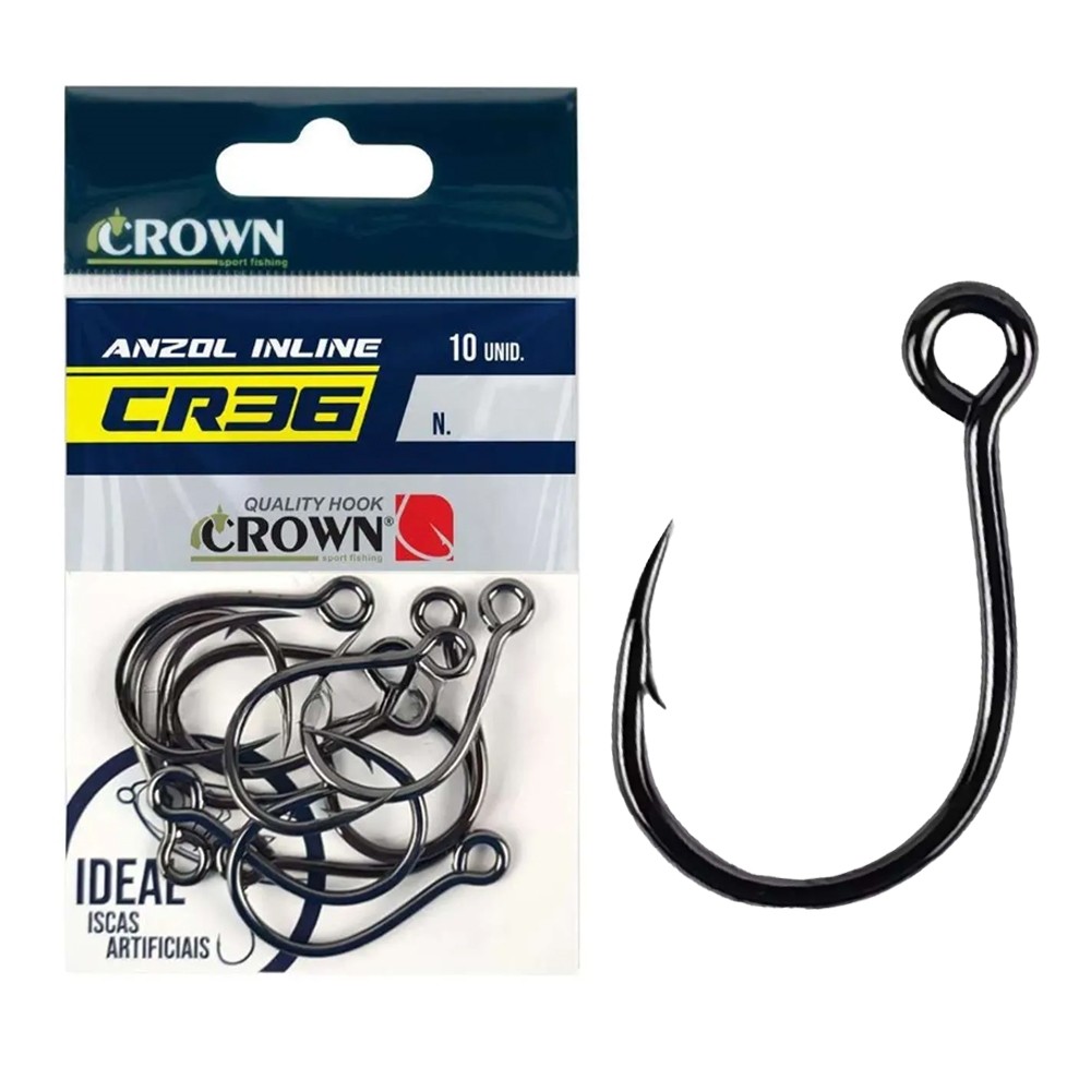 Anzol Inline CR36 Black c/10 - Crown em Oferta na Shopee